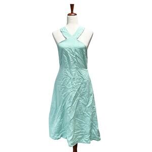 Ann Taylor Factory Dress Size 4 Mint Green Cross Neckline‎ Midi Sleeveless (13)